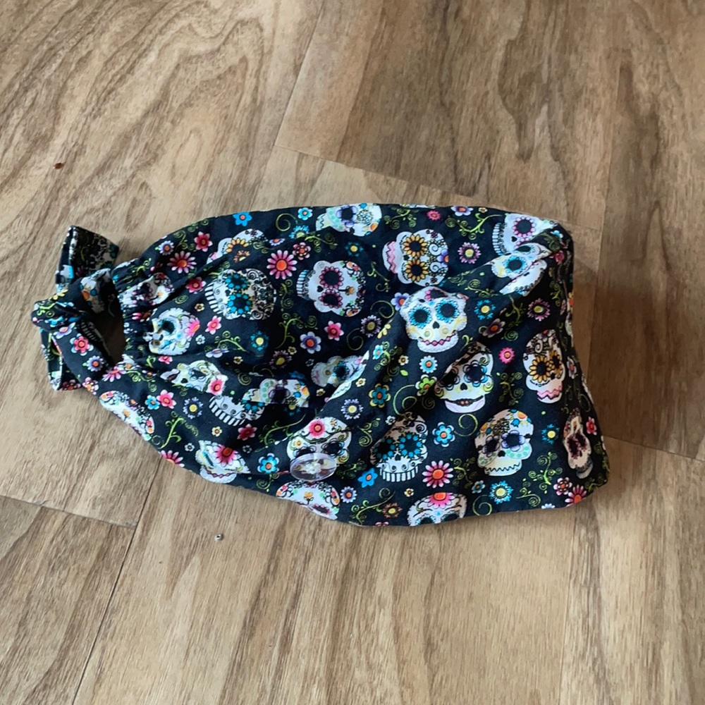 Sugar Skull Scrub Cap
